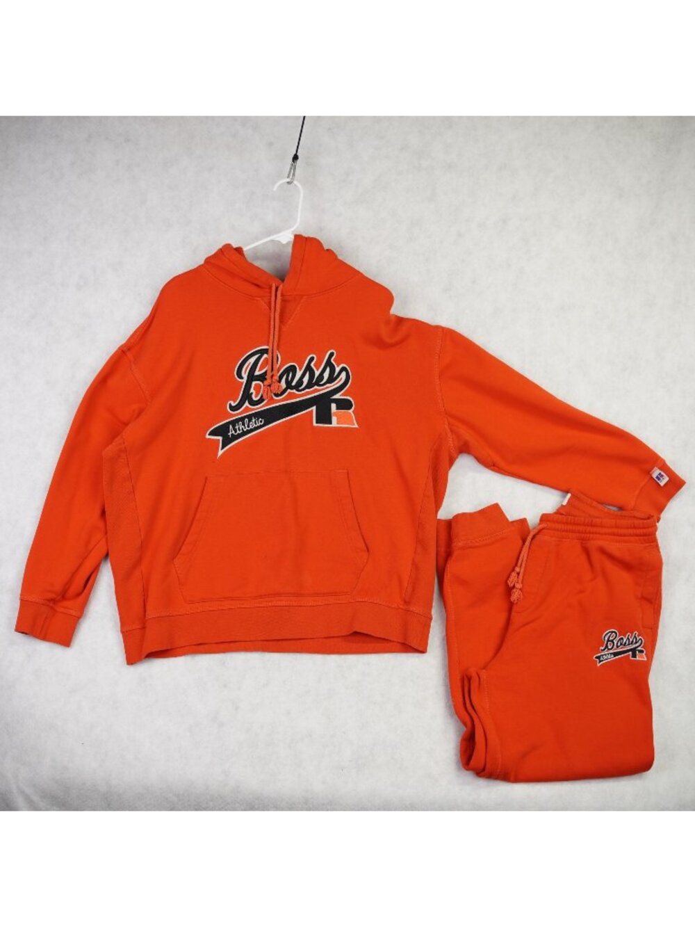Hugo Boss X Russell Athletic Orange Hoodie & Jogger Pants Set Premium Size 2XL